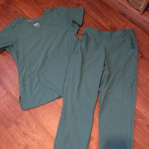 Wonderwink teal green size small scrub set